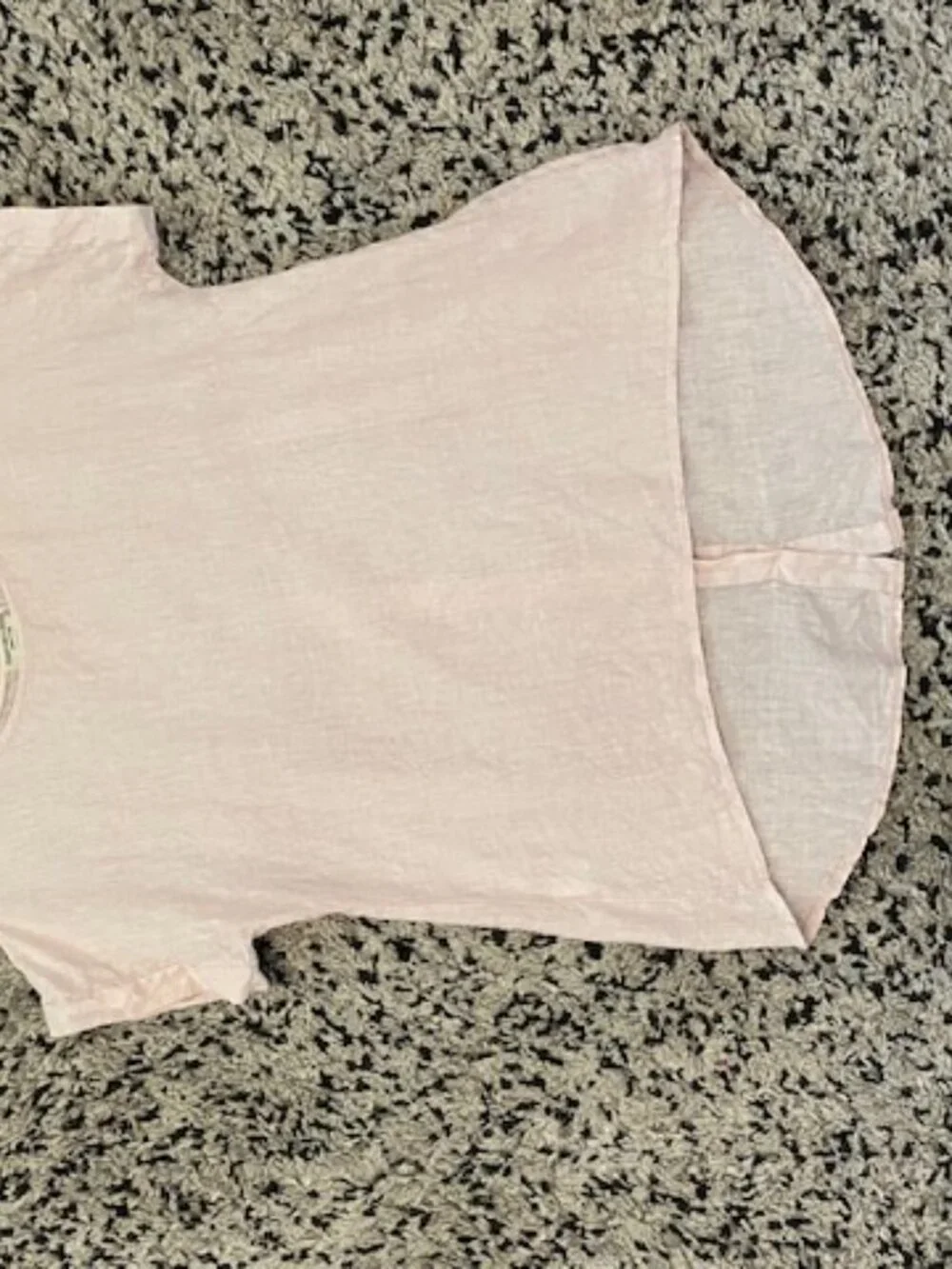 Terzo Millennio 100% Linen Top Blouse High Low Boxy Pale Pink Small - Picture 6 of 16